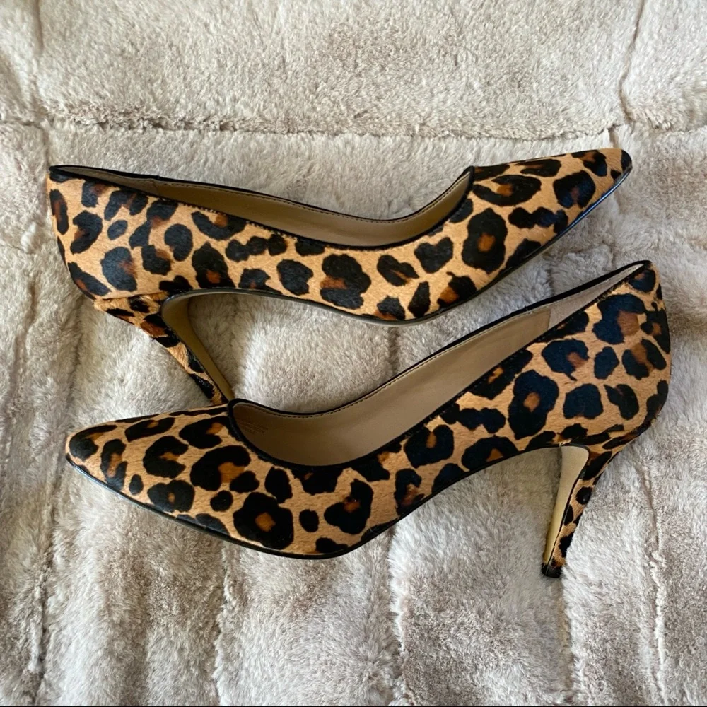INC Calf Hair Leopard Stiletto Heels - Size 9 - Picture 5 of 8